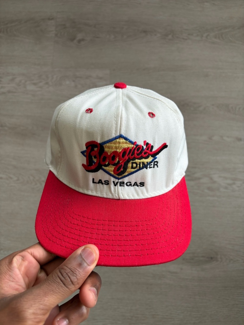 Boogie's Diner Las Vegas Two-Tone Baseball Cap - White & Red
